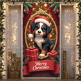 thumbnail image 3 of Festive Christmas Banner Holiday Puppy Christmas Tree Polyester Decorative Design for Christmas Decoration Indoor Event Celebration, 3 of 9