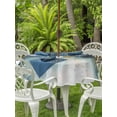 thumbnail image 4 of Outdoor Tablecloth with Umbrella Hole Zipper Modern Teal Gold Round Tablecloth 60" Waterproof Outside Table Cloth Abstract Geometric Lines Patio Table Cover Tablecloths for Picnic Party, 4 of 8
