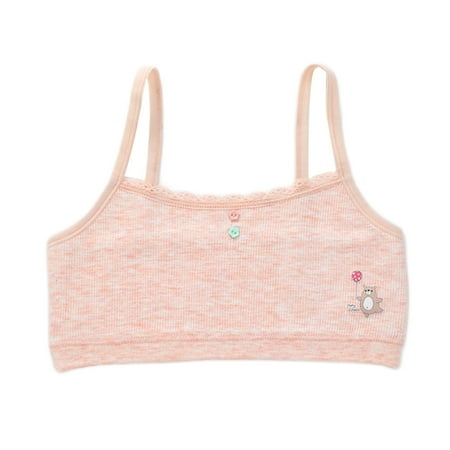 

CHOMOEN Young Girls Cotton Training Bra Wirefree Ribbed Underwear Cartoon Bear Bralette