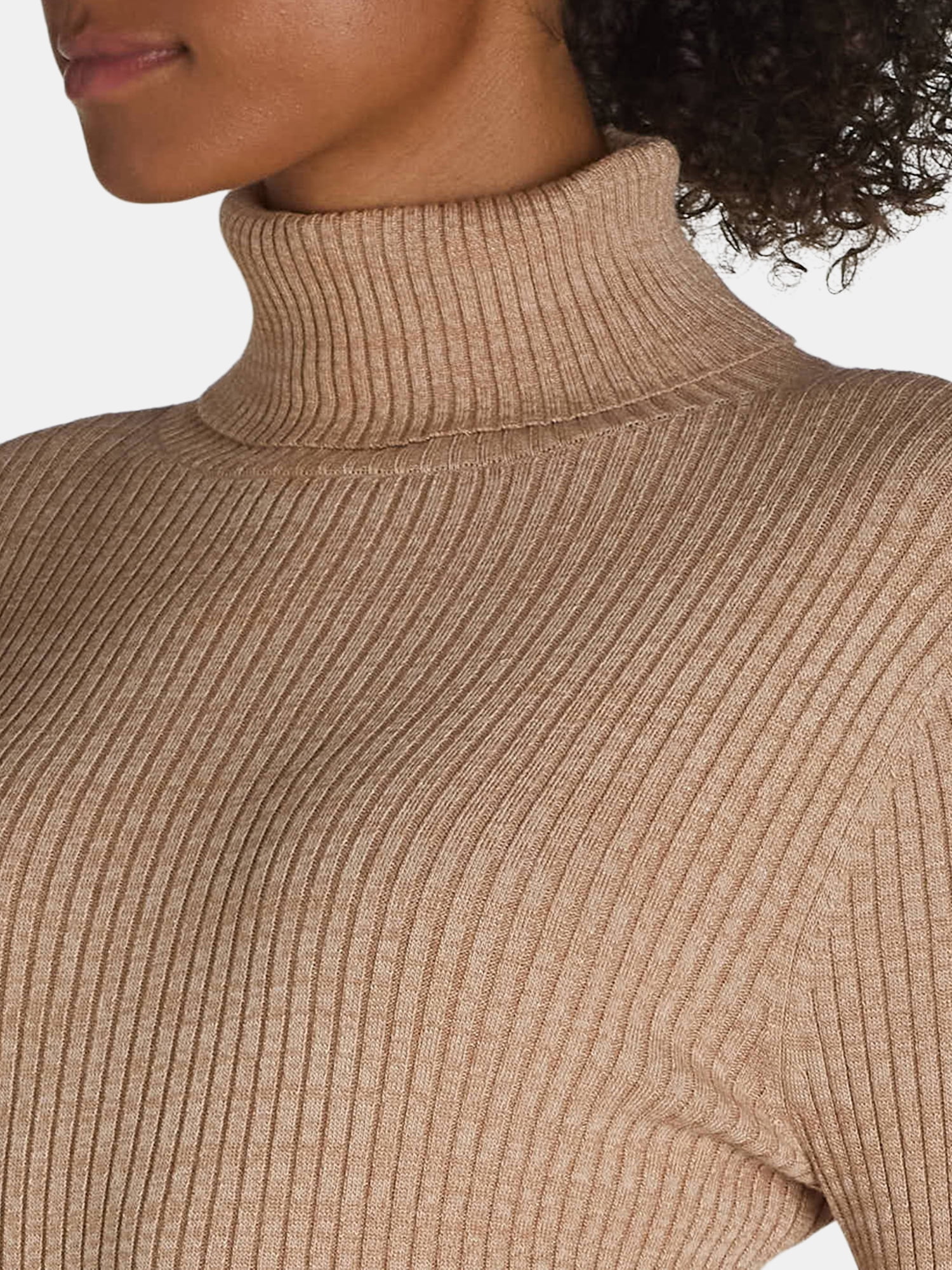 Time and Tru Women's Rib Turtleneck Sweater, Size XS-XXXL