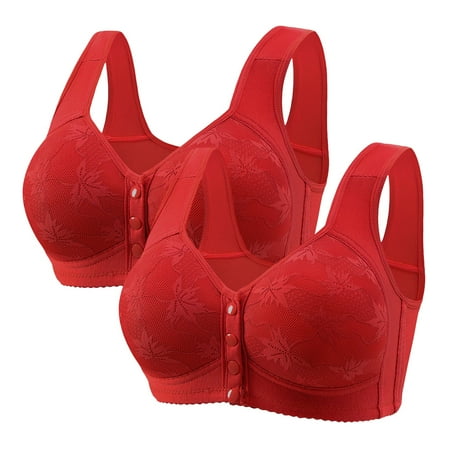 HZLPFO Comfortable Seamless Full Coverage Bra for Women Wireless Bras with Soft Support Regular Red 44