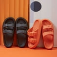 thumbnail image 3 of Women's Lightweight Comfort Soft Slides EVA Adjustable Double Buckle Flat Sandals, 3 of 10