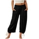 thumbnail image 3 of TaTaai Women's Solid Color Loose Fit Elastic Waist Beam Foot Long Pants Comfortable Casual Trousers with Convenient Side Pockets Versatile Daily Sports and Lounge Pants Gift, 3 of 6