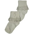 thumbnail image 3 of Tic Tac Toe Girls Rollover Lace Sock 31903-6-12Months (white lace cross), 3 of 3