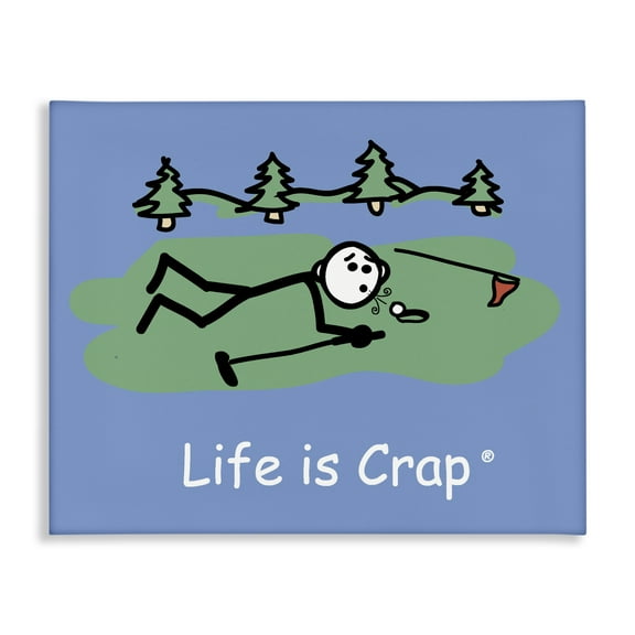 Stupell Industries Funny Golf Blow Novelty & Humor Painting Wrapped Canvas Art Print Wall Art, 20 x 16