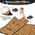 thumbnail image 3 of Brown and Beige Leopard Print Teens Toddler Nap Mat with Pillow, Sleeping Mat Bag for Preschool Daycare 50"x20", 3 of 6