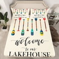 thumbnail image 2 of Feelyou Cartoon Boat Paddle Queen Sheet Sets, Rustic Lake House Bed Set, 4-Piece, 2 of 7