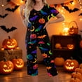 thumbnail image 2 of Halloween Pajamas Women Set Halloween Matching 2 Piece Set Short Sleeve Top and 7/8 Pants Women Sleepwear for Trick-Or-Treat, Parties, Lounge Multicolor S, 2 of 5