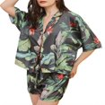 thumbnail image 1 of Short Sleeve Shirt and Drawstring Shorts Set for Women‘s Lounge, 1 of 5