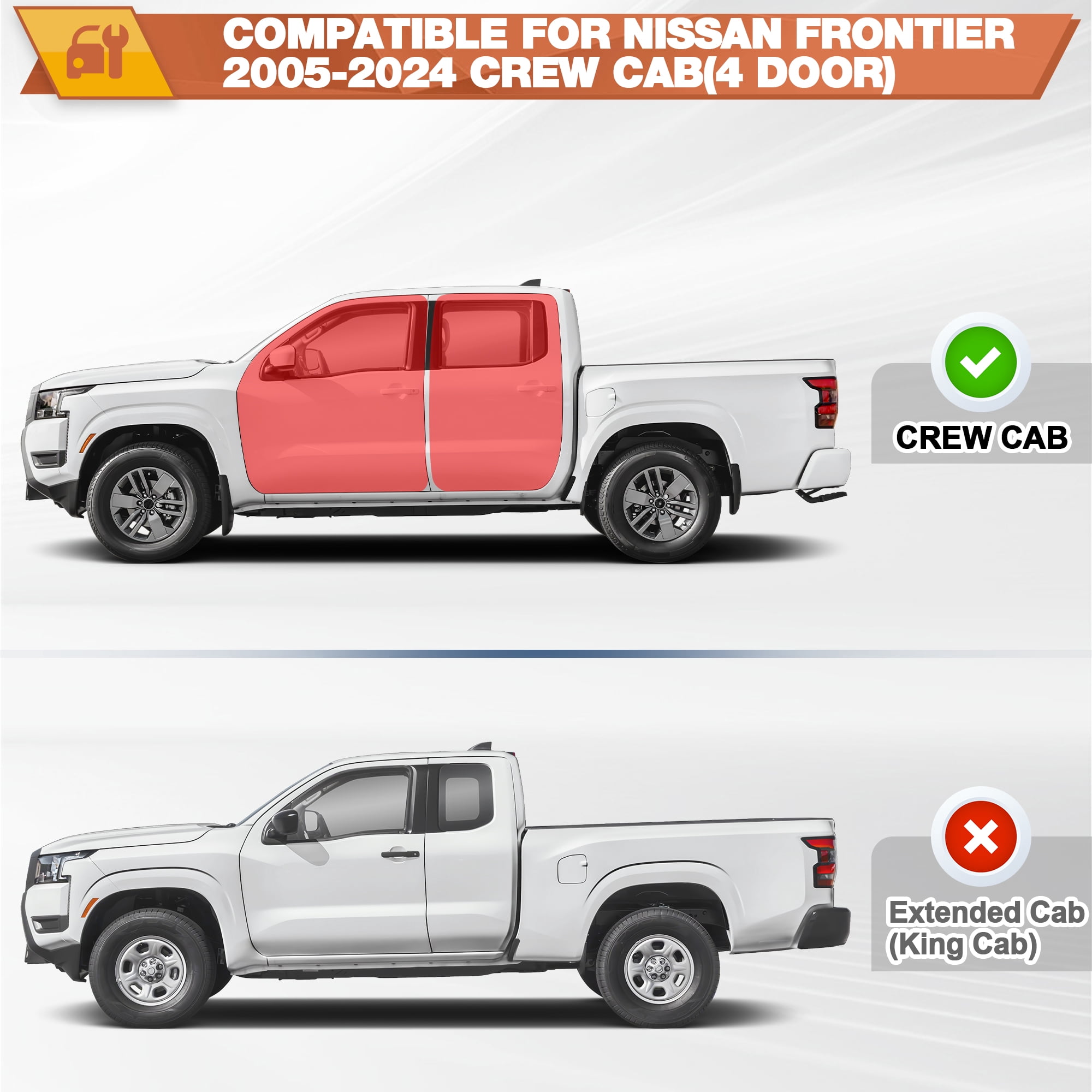 POFENZE Running Boards Side Steps Compatible with Nissan Frontier 2005-2024 Crew Cab Black Nerf Bars