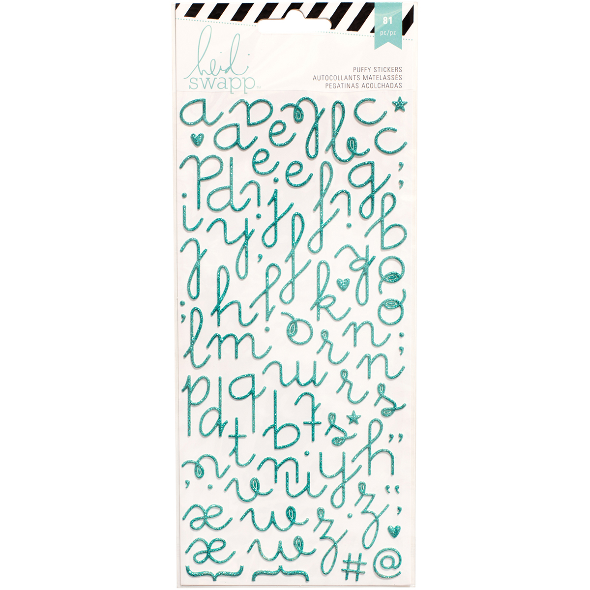 Heidi Swapp Specialty Stickers-Puffy Alphabet/Teal Glitter, Pk 3, Heidi  Swapp 