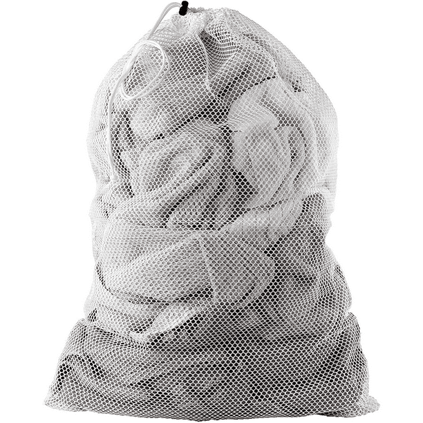 White Mesh Laundry Bags with Drawstrings, 24x36 in. 3 Bags