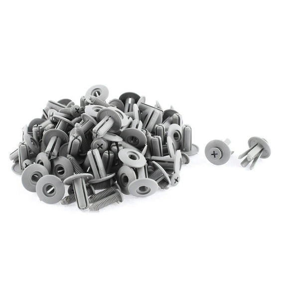 Unique Bargains 50 Pcs Gray Plastic  Fastener Rivet Clip for 8mm Hole