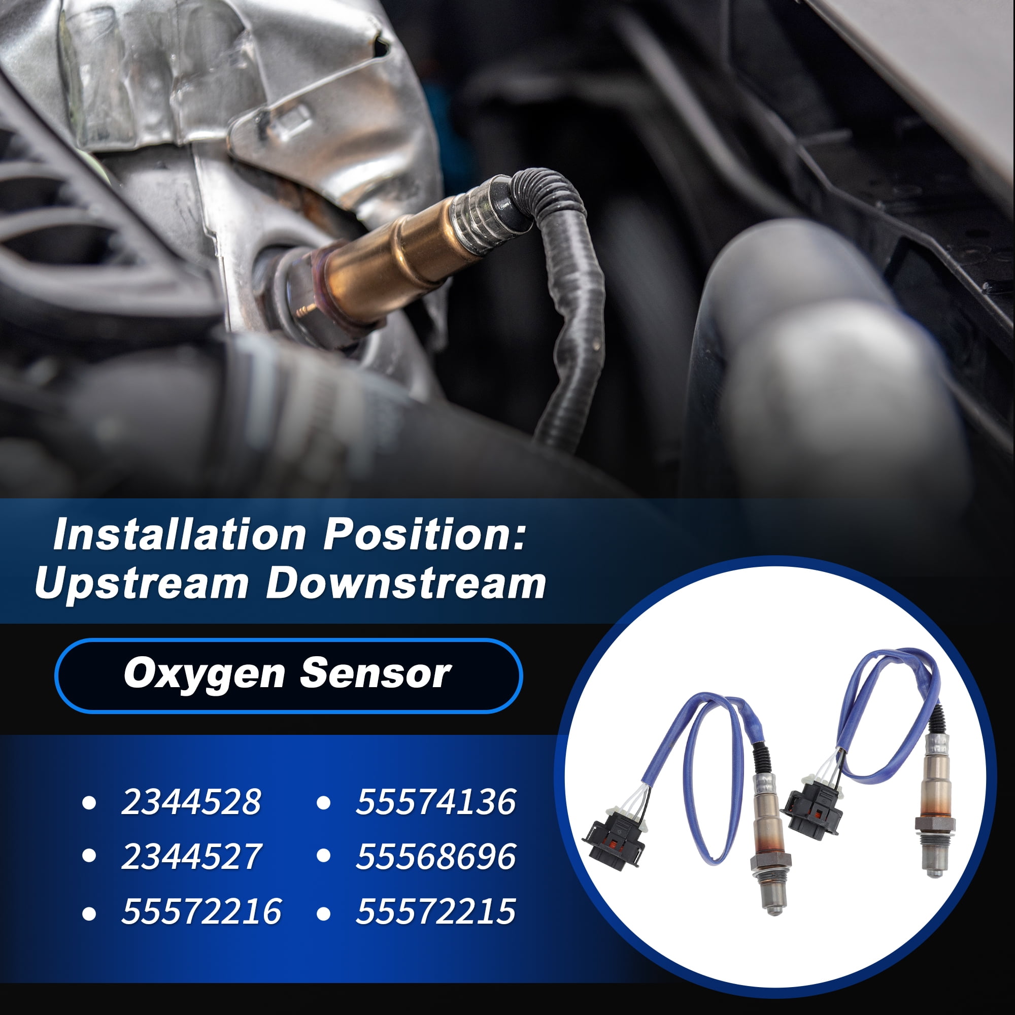 Upstream Downstream Oxygen Sensor for Chevrolet Cruze 2011-2015 for Chevrolet Sonic 1.8L 2012-2018 1.8L  2344528/2344527/55572216/55574136/55568696/55572215 2pcs