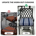 thumbnail image 5 of Outdoor Patio Cushion Covers 4 Pack Navy Blue White Stripes Patio Chair Cushion Covers with Ties and Zipper Modern Vertical Lines Waterproof Outdoor Seat Cushion Covers for Patio Furniture 20"x18", 5 of 9