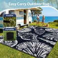 thumbnail image 2 of SIXHOME Outdoor Rug 5'x8' Waterproof Reversible Patio Rug Boho Geometric Indoor Outdoor Rugs Lightweight Plastic Straw Ourdoor Carpet for RV Camping Deck Balcony Modern Porch Decor Dark Blue, 2 of 7