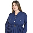 thumbnail image 4 of Vestido camisero con cinturón Roman Fashion /Tallas Extras, 3835 (Azul marino) azul marino 36, 4 of 6