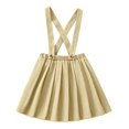 thumbnail image 3 of Girls School Dress Pleated Suspender Uniform Skirts Uniform Jumper for Girls Plain School Skirt with Adjustable & Removable Straps Uniform for Girls (Khaki 110), 3 of 5
