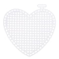 thumbnail image 1 of Unique Bargains 15Pcs Plastic Mesh Canvas Sheet 7 Count 7.4 cm/ 3" White Heart Blank Canvas for Embroidery, 1 of 7