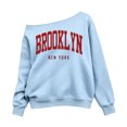thumbnail image 3 of Shadoumai Girls Off the Shoulder Sweatshirts Brooklyn Letter Print Tops Cute Trendy Fall Pullover for Teen Girl Long Sleeve Kids Clothes, 3 of 6