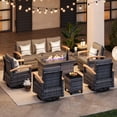 thumbnail image 5 of MEISSALIVVE 8 Pieces Patio Furniture Sets with Fire Pit Table, Wicker Outdoor Conversation Sets with 2 Swivel Rocker Chairs, 3-seat Sofa and Side Table(Grey), 5 of 8