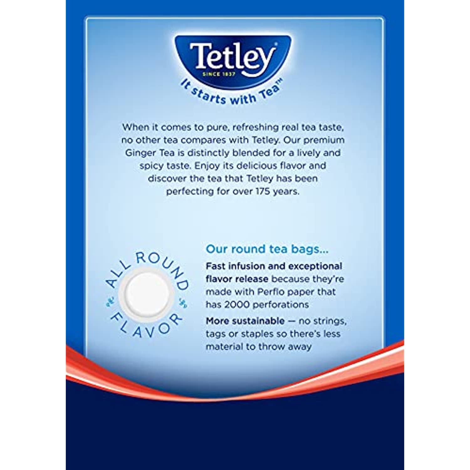 Tetley Usa Tea, Ginger, 72-Count Tea Bags (Pack Of 3), Brown (30543)