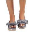 thumbnail image 5 of VerPetridure Bow Slippers for Women, Comfy Indoor House Shoes, Open Toe Slides with Arch Support for Summer, 5 of 5