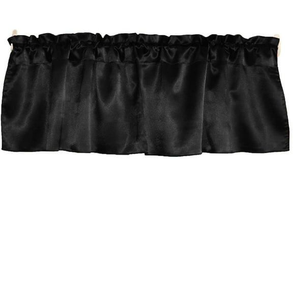 Shiny Smooth Satin Window Valance 58" Wide Black