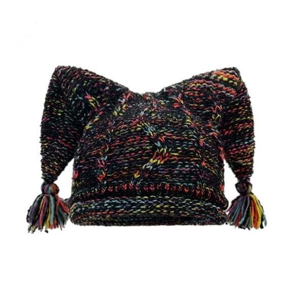 ZPAQI Funny Clown Horned Hat Adult Teens Cycling Caps Winter Warm Hat Headwear