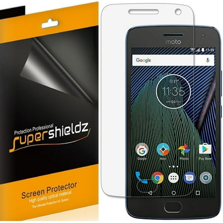 [6-Pack] Supershieldz for Motorola Moto G5 Plus Screen Protector, Anti-Bubble High Definition (HD) Clear Shield