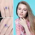 thumbnail image 4 of Jewelrypalace Princess Diana Kate Middleton Gemstone 1.8ct Genuine Purple Amethyst Halo Statement Engagement Rings for Women, 14K White Gold Plated 925 Sterling Silver 5, 4 of 7