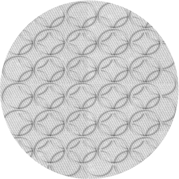 Ahgly Company Machine Washable Indoor Round Transitional Platinum Gray Area Rugs, 7' Round