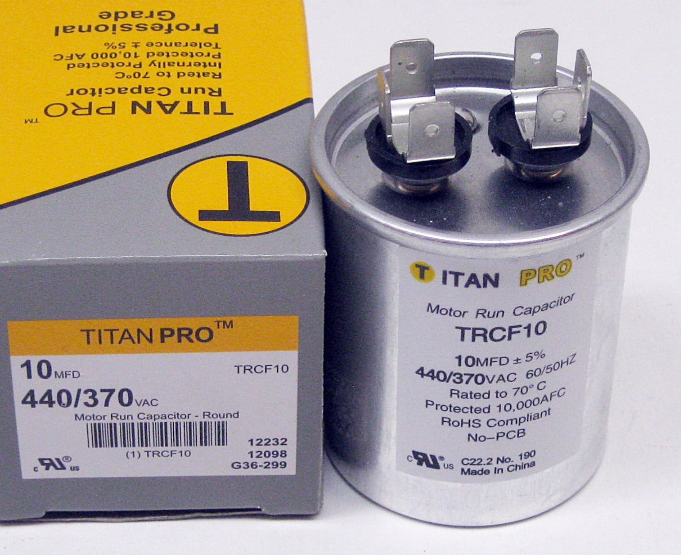 TOCF10 Oval 10 mfd uf 440 370 Volts Motor Run Capacitor