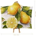 thumbnail image 2 of Fruits Lemon Hooded Blanket, Soft Arctic Velvet Wearable Throw for All-Season, Bed, Sofa, Camping, 2 of 6