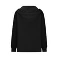 thumbnail image 5 of Lovskoo Waffle Hoodies for Women Dressy V Neck Button Down Blouse Fall Winter Long Sleeve Pullover Solid Color T-shirt Black, 5 of 8