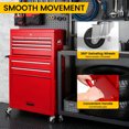 thumbnail image 5 of Seizeen Tool Chest, 2-IN-1 Rolling Tool Chest & Cabinet Double Door, Lockable Tool Box Organizer On Wheels with 8 Sliding Drawers, Hidden Double Tool Box, Red, 5 of 9
