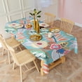 thumbnail image 4 of Green Pioneer Flower and Leaf Rectangle Tablecloth 60"x102",Waterproof Polyester Rectangle Table Cloth, Wipeable Spillproof Polyester Tablecloth for Dining, Camping, Indoor and Outdoor, 4 of 6