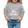 thumbnail image 2 of Crewneck Sweatshirt Boys Girls Christmas Letter Hoodless Long Sleeve Pullover Grey 8-9 Years, 2 of 6
