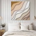 thumbnail image 4 of Beige Ombre Wall Art Painting on Canvas, Modern Geometric Abstract Aesthetic Cream Canvas Art Home Prints Wall Art Framed Modern Artwork for Living Room Bedroom Wall Decor 12x12in, 4 of 9