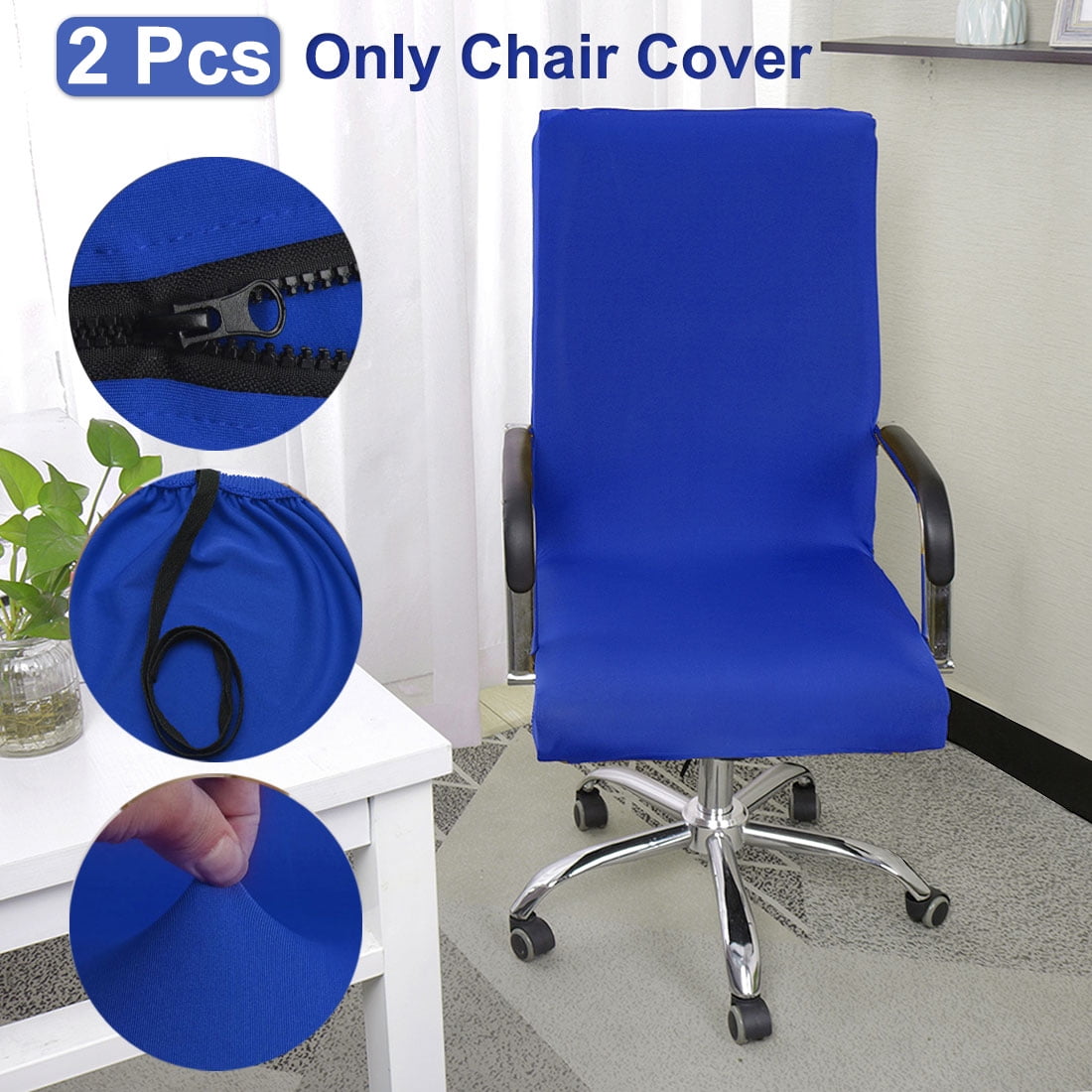 2pcs Swivel Computer Chair Cover Stretch Office Chair Armchair