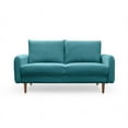 thumbnail image 6 of Pemberly Row Contemporary 58" Round Arm Fabric Standard Loveseat in Blue, 6 of 10