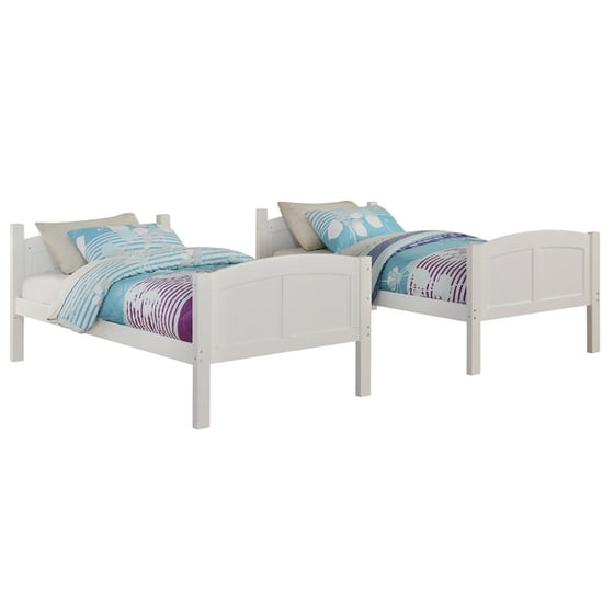 Angel Line Creston Twin Over Wood Bunk Bed White Com