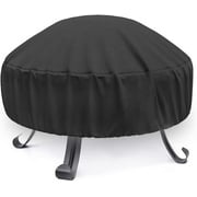 Hongchun Fire Pit Cover Round for Fire Pit 22 Inch - 34 Inch, 420D Heavy Duty Outdoor Fire Pit Cover Full Coverage Patio Outdoor Fireplace Cover, Waterproof, Dustproof and Anti UV, Fit All Seasons