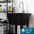thumbnail image 3 of 19 Gallon Black Utility Sink with High Arc Pull-Down Chrome Kitchen Faucet 6503BLKCP, 3 of 9