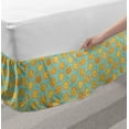 thumbnail image 2 of Pizza Bed Skirt, Cartoon Design of Italian Cuisine Dishes in Rhythmic Composition Print, Elastic Bedskirt Dust Ruffle Wrap Around for Bedding Decor, 4 Sizes, Mint Green and Multicolor, by Ambesonne, 2 of 2