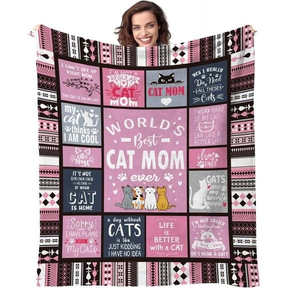LHSHID Cat Gifts for Women Cat Gifts for Cat Lovers Soft Throw Cat Blanket for Cat Mom Cat Lady Cat Lovers Cat Themed Gifts for Cat Lover Gifts for Women Girls Throw Blanket 50x60in