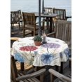 thumbnail image 3 of Outdoor Tablecloth with Umbrella Hole Zipper Blue Purple Red Hydrangea Round Tablecloth 54" Waterproof Outside Table Cloth Country Butterflies Flowers Plant Patio Table Cover Tablecloths for Picnic, 3 of 8