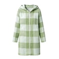 thumbnail image 5 of PNTUTB Fall Winter Women's Plaid Longline Coat Hooded Full Zip Long Sleeve Casual Loose Comfortable Trendy Versatile Outerwear, 5 of 7