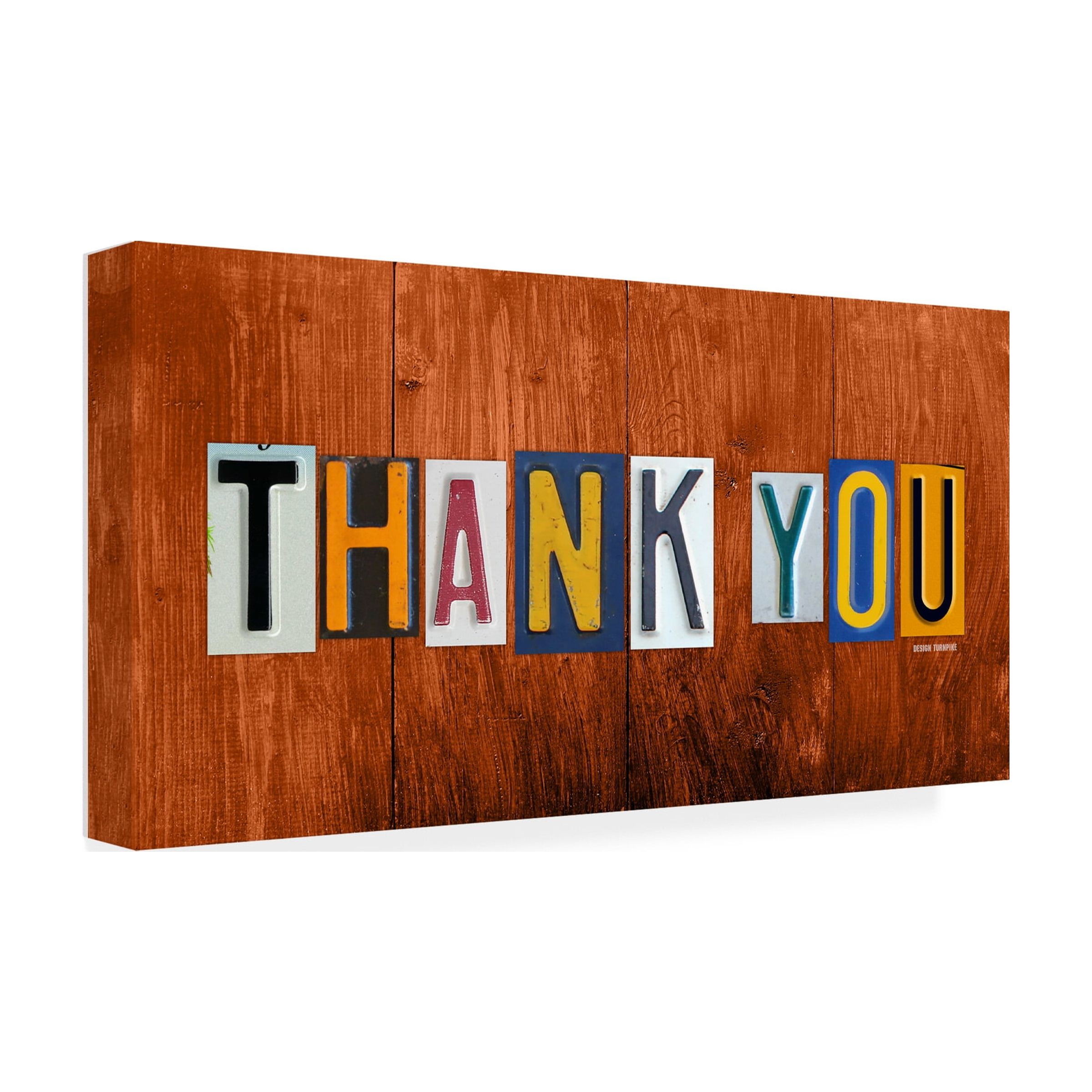 Trademark Fine Art 'Thank You' Canvas Art by Design Turnpike