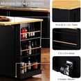 thumbnail image 4 of 53-inch Kitchen Island Cart with 3 AC Outlets and Height-Adjustable Shelves | Meet Power and Storage Needs in Kitchen, 4 of 5